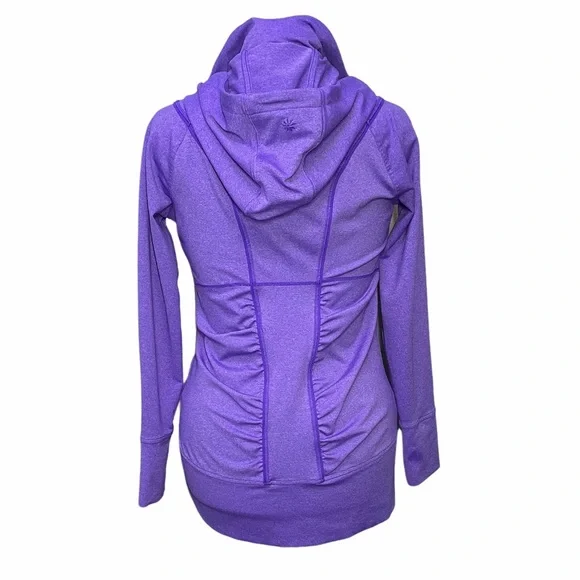 Athleta Rishi Jacket Yoga Hoodie Size M Medium Purple 59006 Hoody Zip Front L/S - Picture 3 of 10